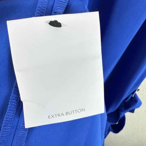 Calvin Klein NWT Royal Blue Sleeveless Ruffled Belted Knee Length Dress Size 8 - Picture 10 of 13